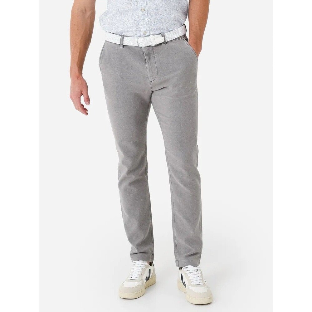 Faherty Stretch Terry Chino Pants Mens 35x34 Iron Gray Slim Tapered Fit Comfort